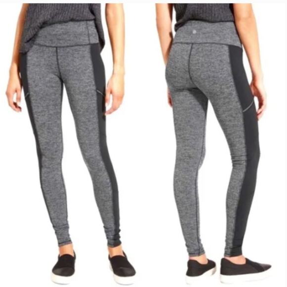 Athleta Women's High Rise Herringbone Metro Drifter Legging Gray Black Size S - Picture 1 of 9